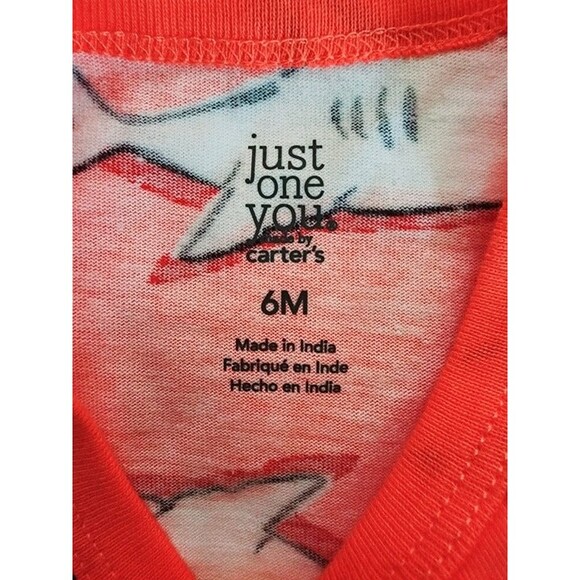 Just One You by Carter's Baby Boy's Orange Shark Print Tank Top Size: 6M NWT - Picture 5 of 8